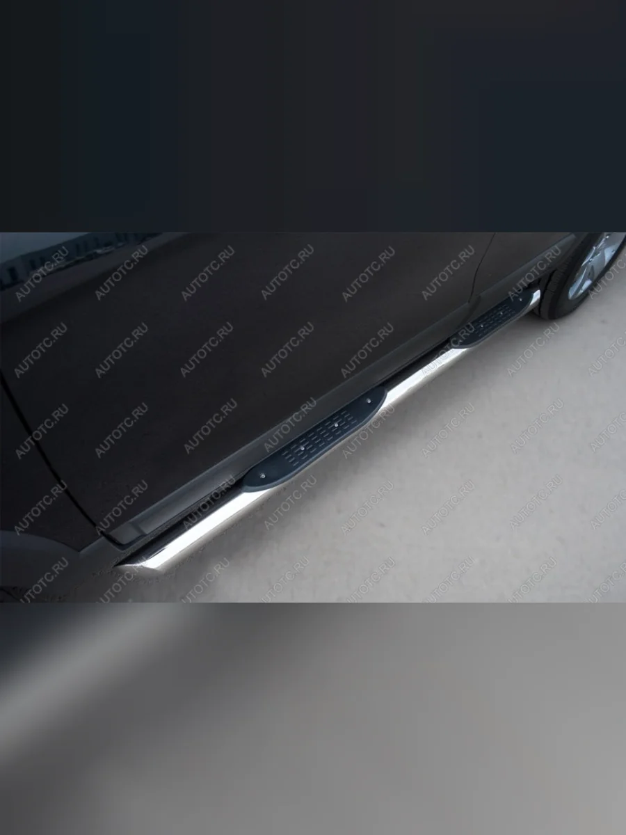 Пороги труба с накладками SLITKOFF  Chevrolet Captiva (2011-2013) (d76 мм)  в Перми Пермском крае