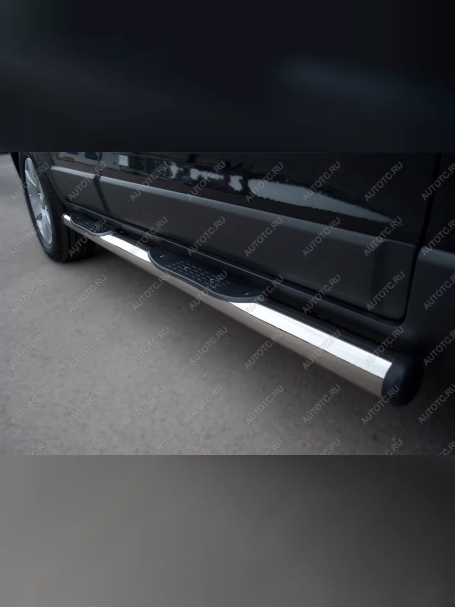 Пороги труба с накладками SLITKOFF Chevrolet Captiva 1-ый рестайлинг (2011-2013) (d76 мм)  в Самаре Самарской области