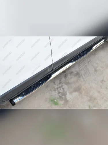 Пороги труба с накладкой SLITKOFF Chevrolet Captiva (2013-2016) 2-ой рестайлинг