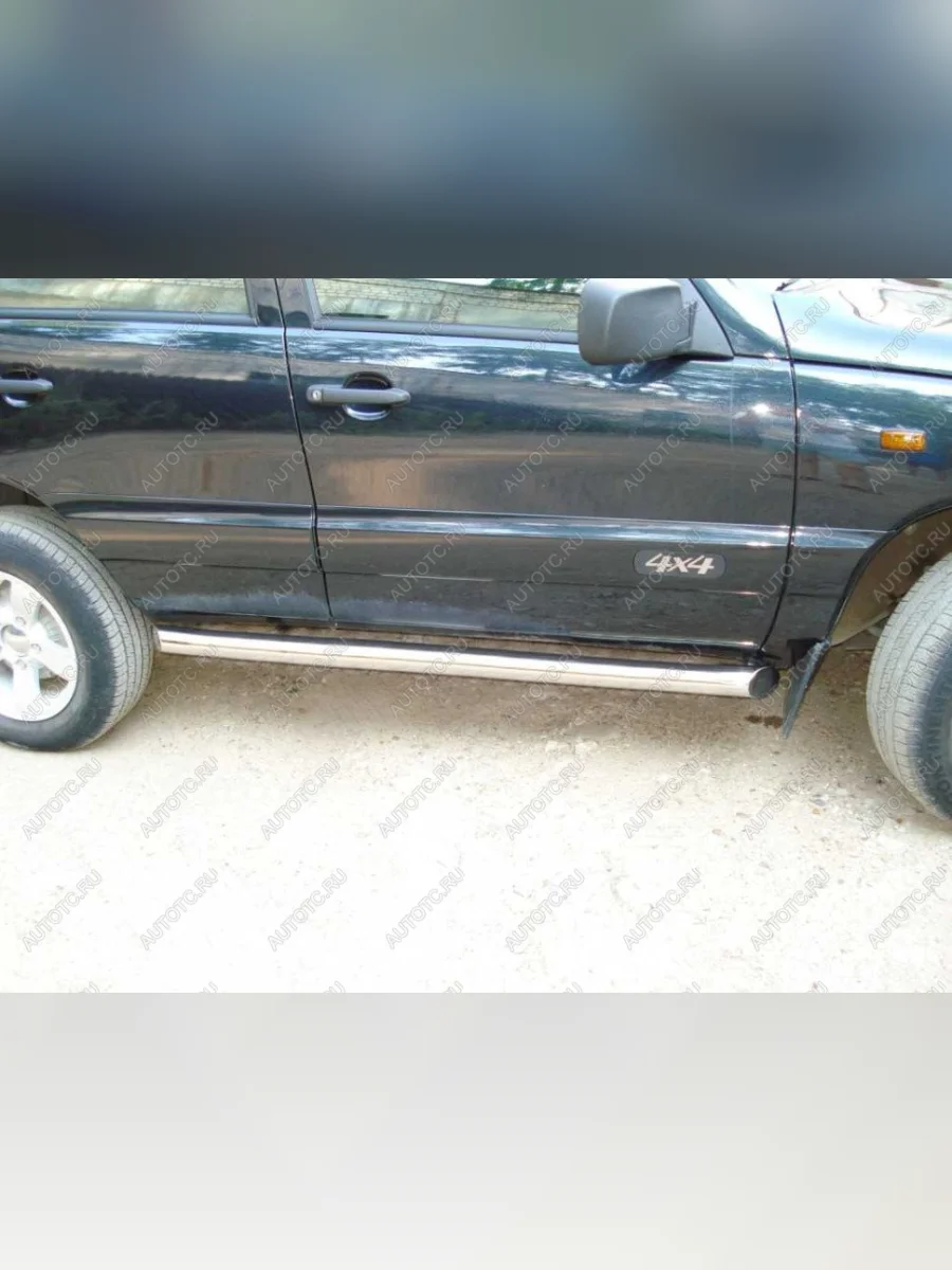 Пороги труба SLITKOFF Chevrolet Niva 2123 дорестайлинг (2002-2008) (d76 мм)  в Самаре Самарской области