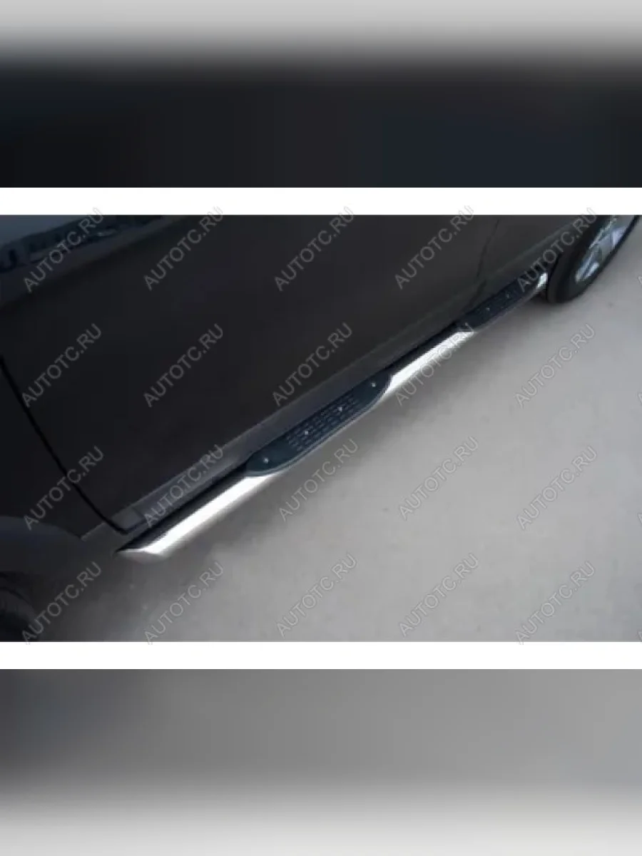 Пороги труба с накладками SLITKOFF Chevrolet Tahoe GMT900 5 дв. (2006-2013) (d76 мм)  в Воронеже Воронежской области