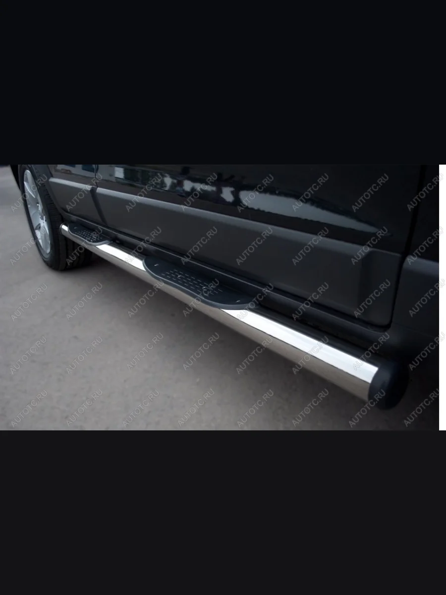 Пороги труба с накладками SLITKOFF Chevrolet Tahoe GMT900 5 дв. (2006-2013) (d76 мм)  в Воронеже Воронежской области