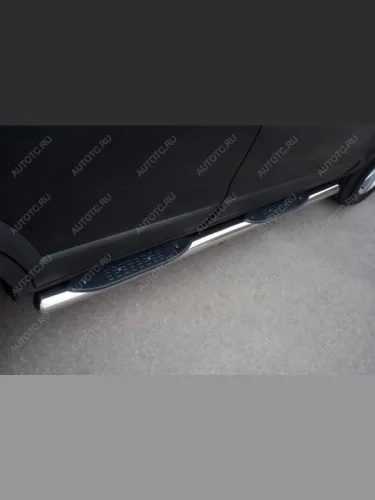 Пороги труба с накладками SLITKOFF Chevrolet Tahoe  GMT900 (2006-2013) 5 дв.