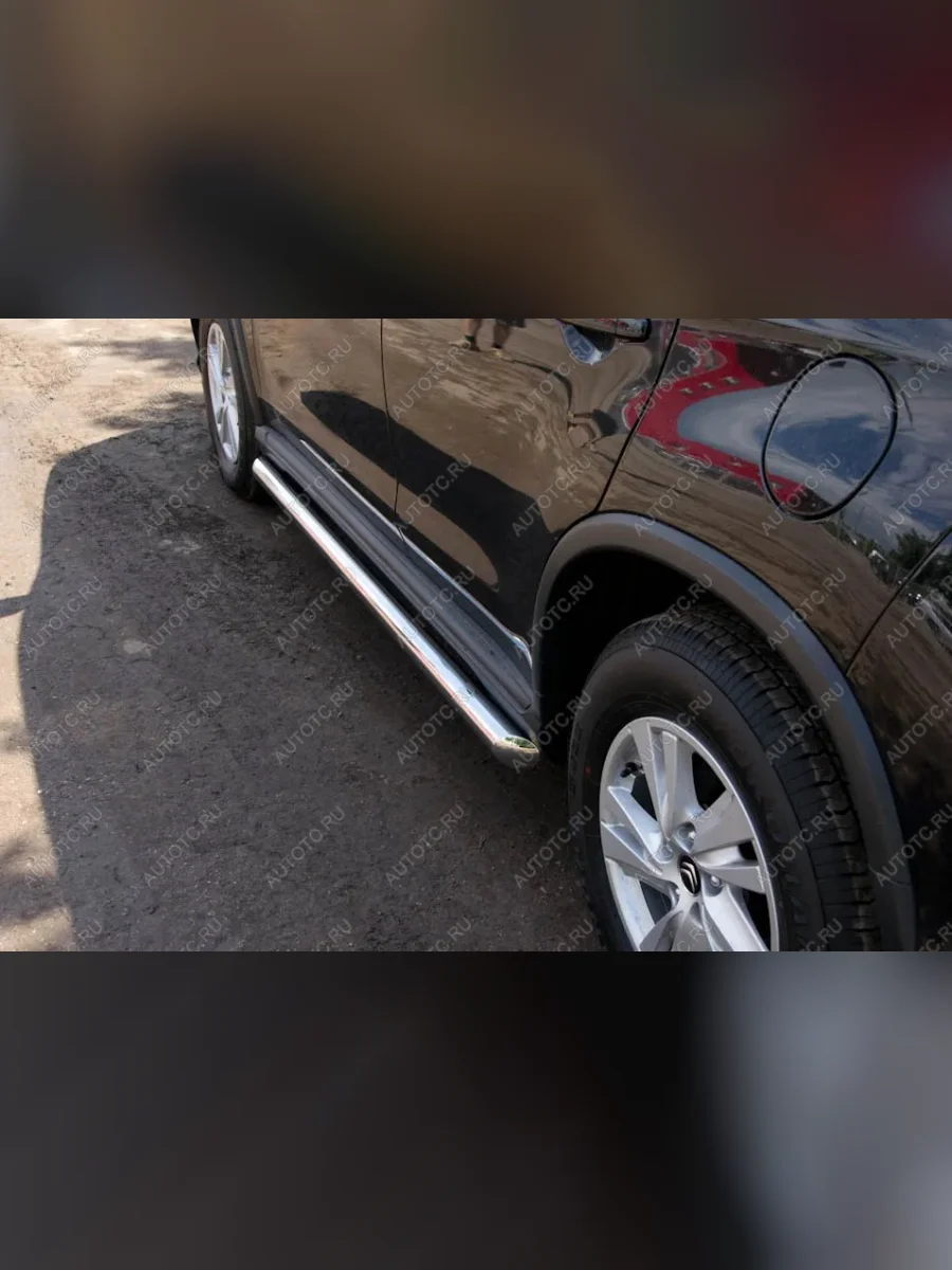 Пороги труба SLITKOFF CITROEN C-crosser (2007-2012) (d76 мм)  в Керчи Республика Крым