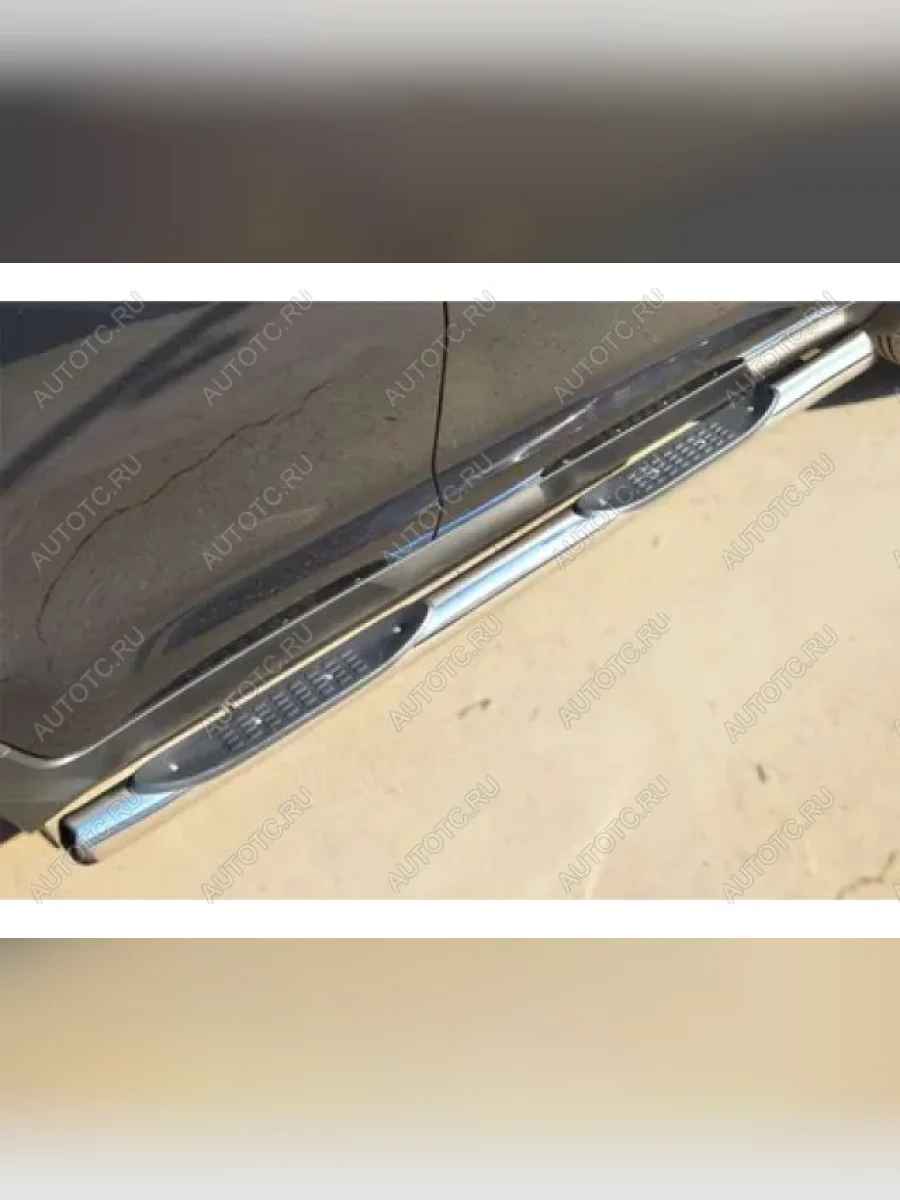 Пороги труба с накладками SLITKOFF CITROEN C-crosser (2007-2012) (d76 мм)  в Перми Пермском крае