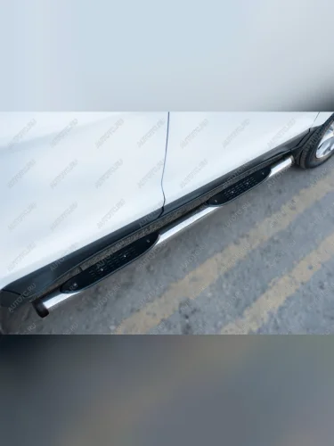 Пороги труба с накладками SLITKOFF Ford EcoSport дорестайлинг (2013-2019)