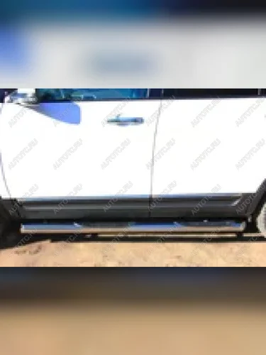 Пороги труба с накладкой SLITKOFF Ford Explorer  U502 (2010-2016) дорестайлинг