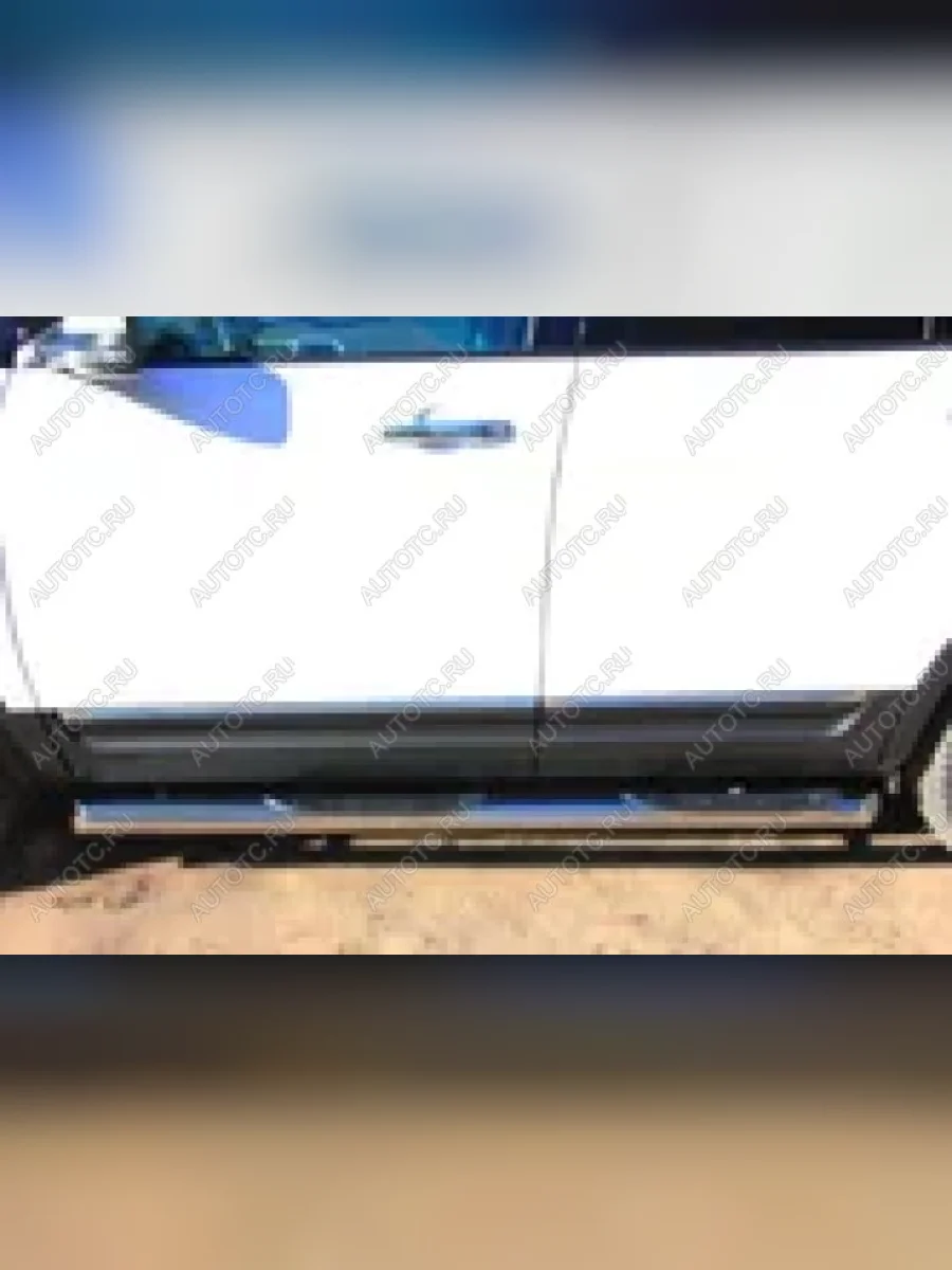 Пороги труба с накладкой SLITKOFF Ford Explorer U502 дорестайлинг (2010-2016) (d76 мм)  в Самаре Самарской области