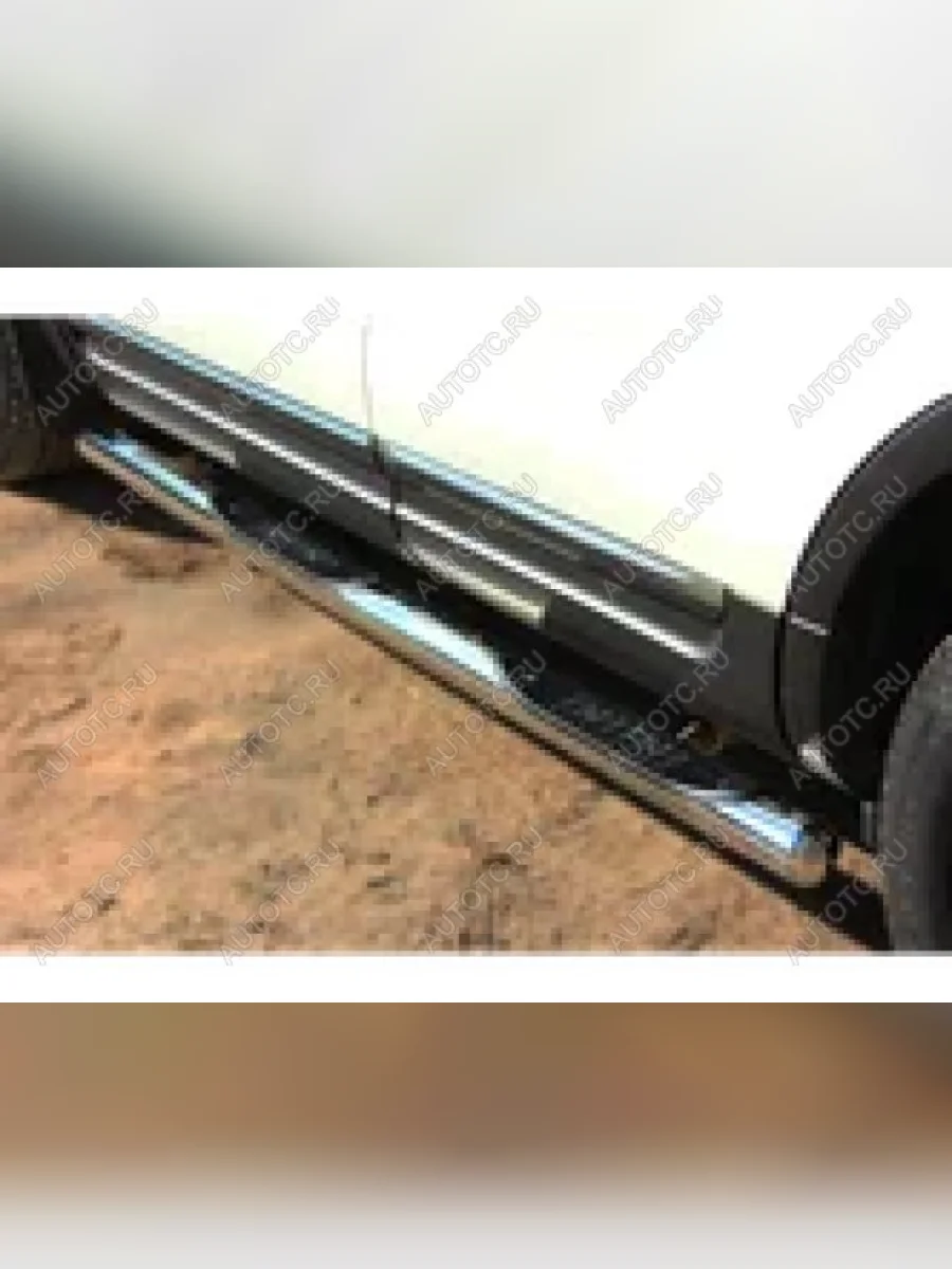Пороги труба с накладкой SLITKOFF Ford Explorer U502 дорестайлинг (2010-2016) (d76 мм)  в Самаре Самарской области