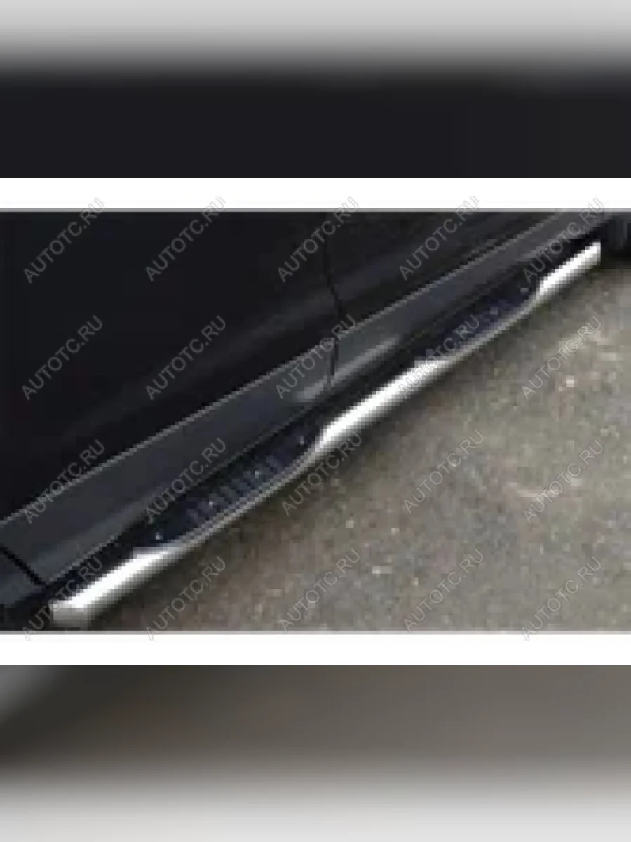 Пороги труба с накладкой SLITKOFF Ford Kuga 2 дорестайлинг (2013-2016) (d76 мм)  в Самаре Самарской области
