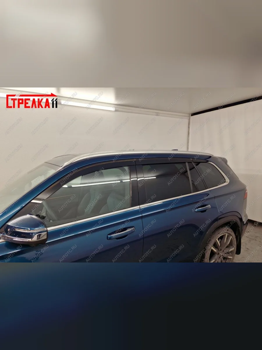 Дефлекторы окон 2D Стрелка11 Geely Coolray SX11 дорестайлинг (2018-2023) (черные)  в Самаре Самарской области