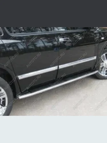 Пороги труба (по колесной базе) SLITKOFF INFINITI QX56 JA60 рестайлинг (2007-2010)
