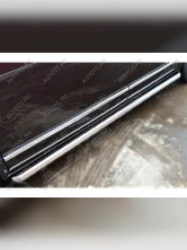 Правый порог труба (d57) SLITKOFF (нержавейка, торцы - срез под 45 градусов) Volkswagen Transporter  T5 (2009-2015) рестайлинг