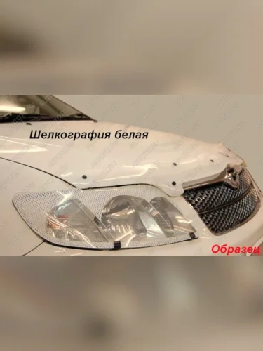 Защита фар CA-Plastic (серия Шелкография белая) Toyota Caldina  T240 (2005-2007) универсал рестайлинг