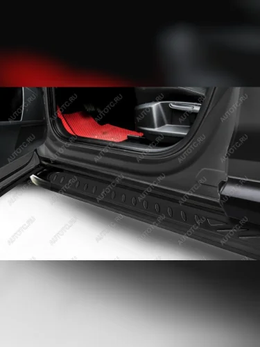 Пороги алюминиевые Elite SLITKOFF (Black) Toyota RAV4  XA40 (2015-2019) 5 дв. рестайлинг