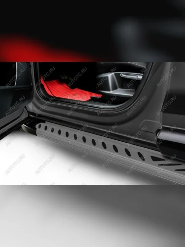 Пороги алюминиевые Elite SLITKOFF (Grafit) Toyota RAV4  XA40 (2012-2015) 5 дв. дорестайлинг