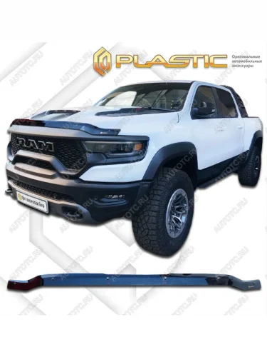  Дефлектор капота CA-Plastiс (серия Classic черный) RAM 1500TRX DT Crew Cab Short Box (2019-2024)