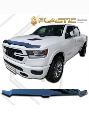 Дефлектор капота CA-Plastiс exclusive (серия Classic черный) Dodge RAM 1500V 5 Crew Cab Short Box (2023-2025)