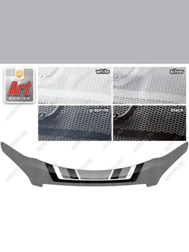 Дефлектор капота CA-Plastiс exclusive (серия Art серебро) Nissan Qashqai 1 J10 дорестайлинг (2007-2010)