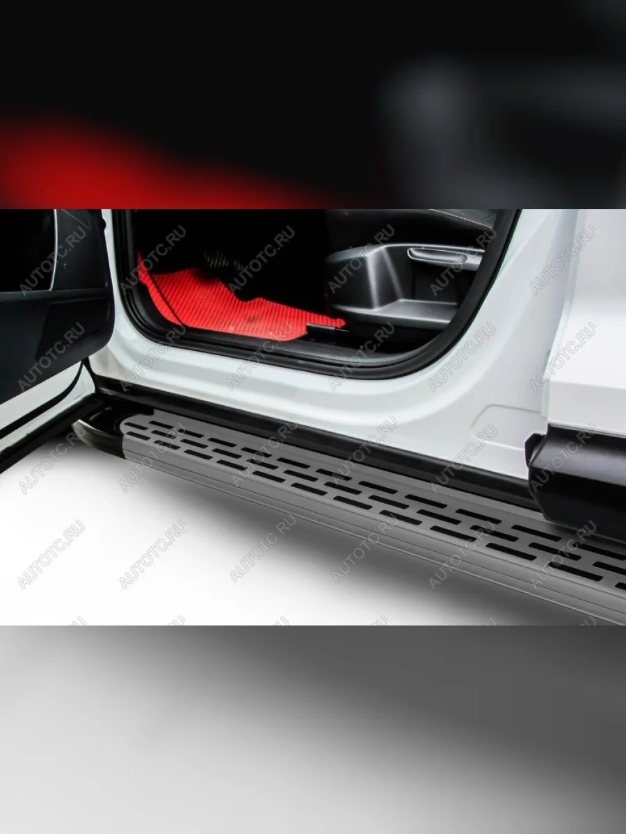 Пороги алюминиевые Premium SLITKOFF  Mitsubishi Outlander (2012-2014) GF (Grafit)  в Самаре Самарской области