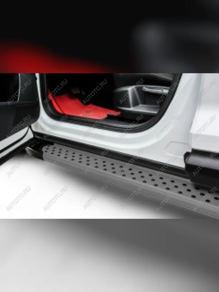 Пороги алюминиевые Standart SLITKOFF  Hyundai Tucson (2015-2018) TL (Grafit)  в Самаре Самарской области