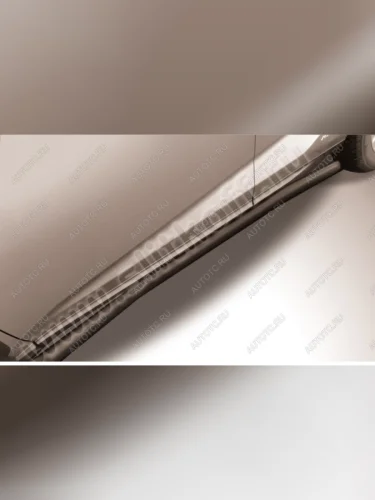 Защита порогов d57 с гибами Slitkoff (нержавейка с полимерным покрытием, цвет черный) Chery Tiggo 3 (2014-2020)