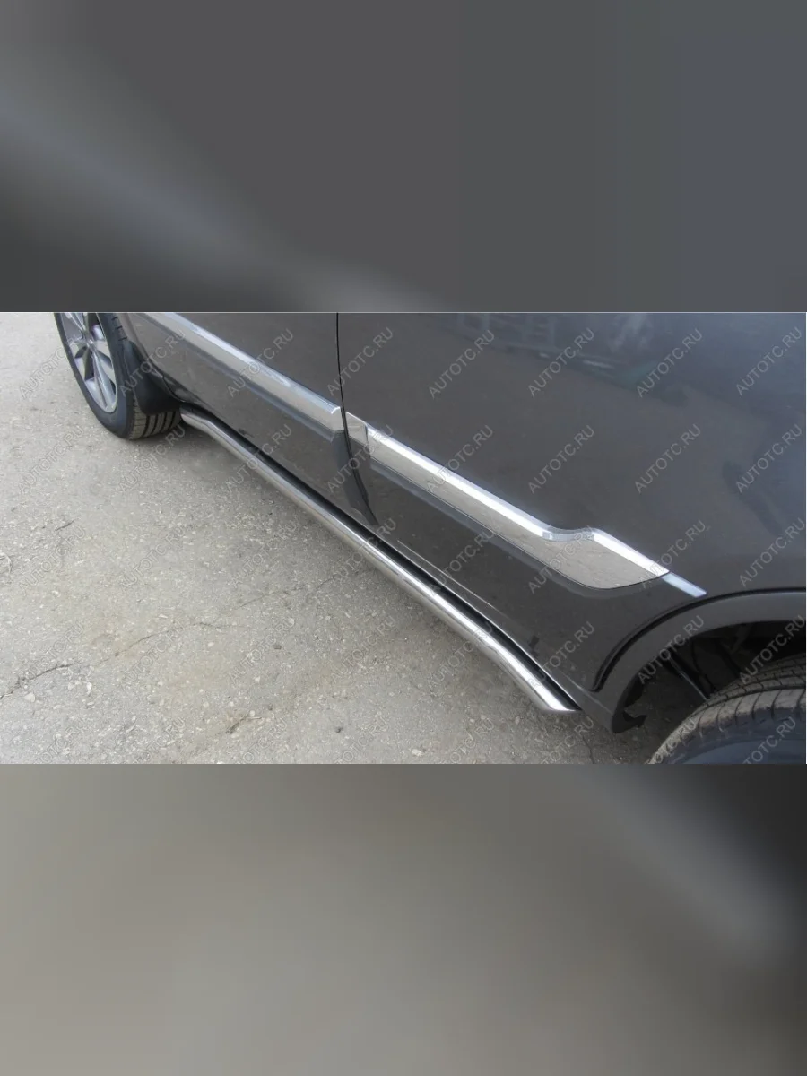 Защита порогов d57 с гибами Slitkoff  Lexus NX300h (2014-2017) Z10 (нержавейка полированная)  в Самаре Самарской области