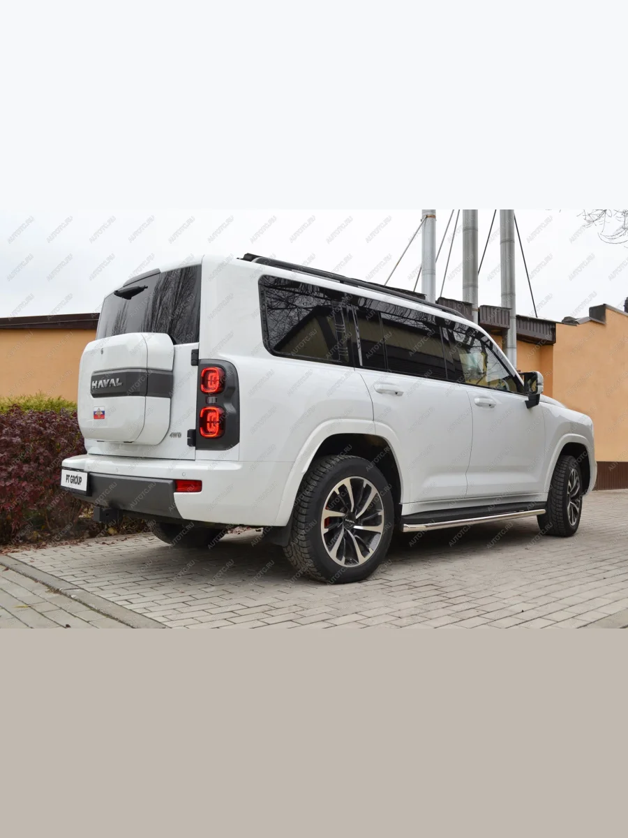 Защита порогов PT GROUP с окантовкой Ø51мм (НПС) HAVAL H9 2024-  Haval H9 (2024-2025)  с доставкой в г. Керчь