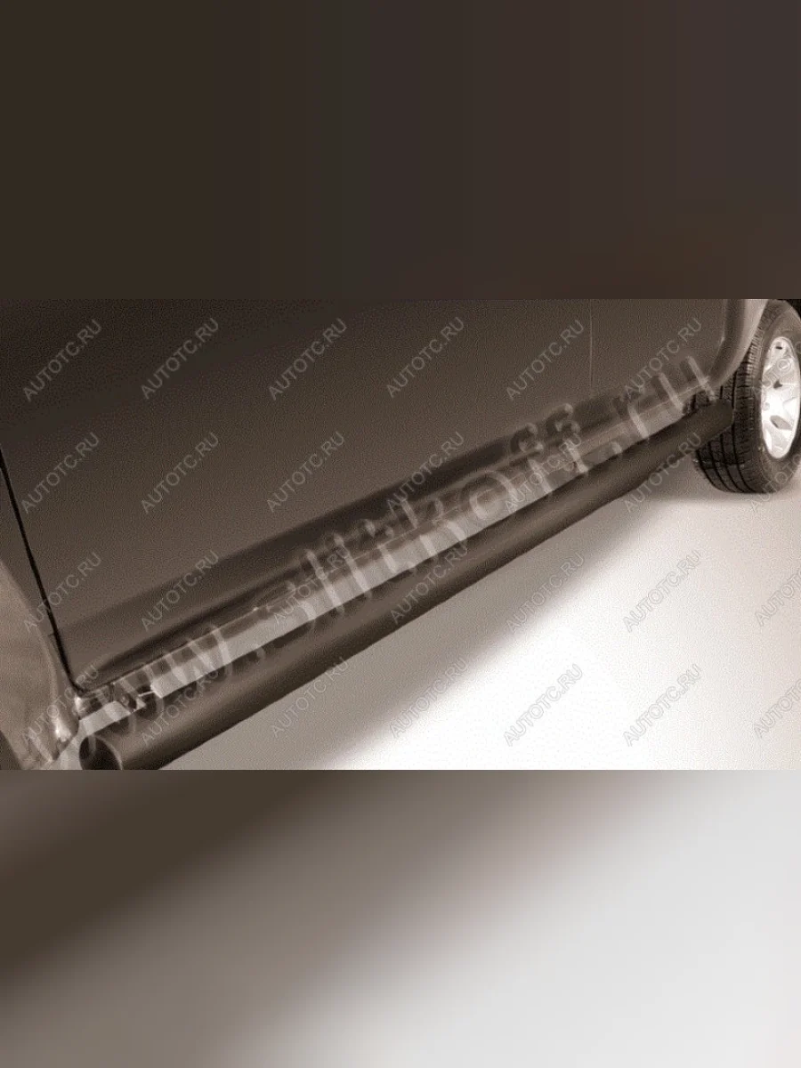 Защита порогов d 42 труба Slitkoff  Chery Tiggo 7 PRO (2019-2025) (нержавейка с полимерным покрытием в цвет черный)  в Самаре Самарской области