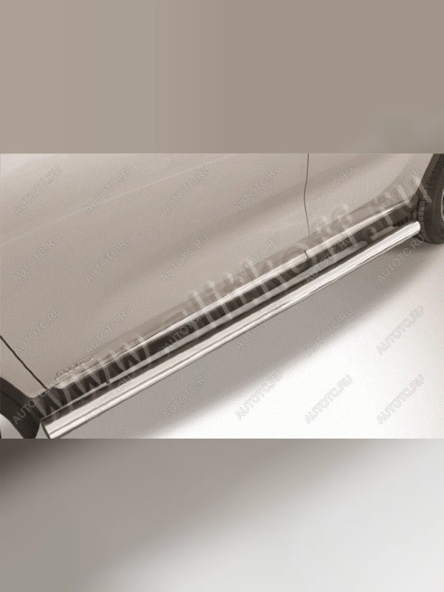 Защита порогов d57 труба Slitkoff Chery Tiggo T11 дорестайлинг (2005-2013) (нержавейка полированная)  в Перми Пермском крае