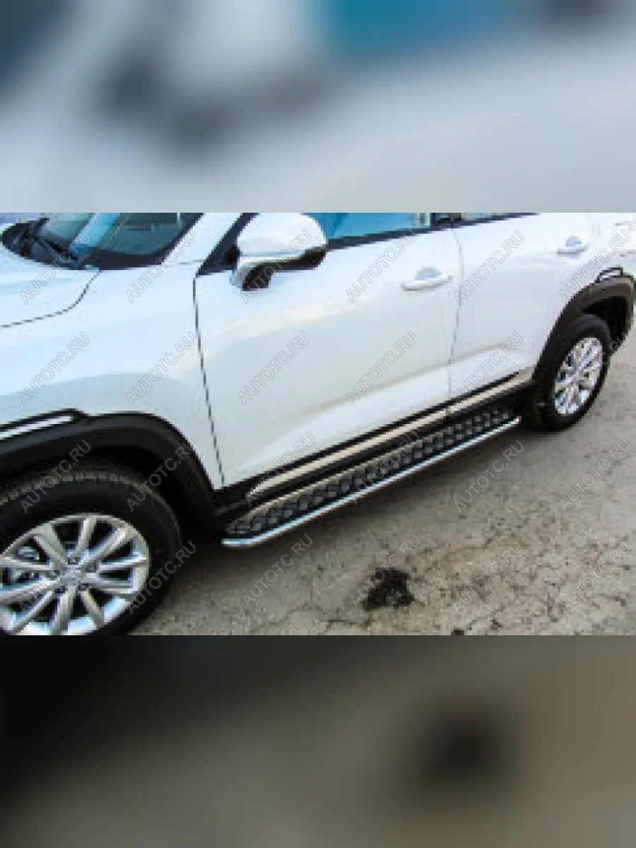  Защита порогов d57 с листом Slitkoff  SSANGYONG Actyon Sport (2012-2025) (нержавейка полированная)  с доставкой в г. Керчь