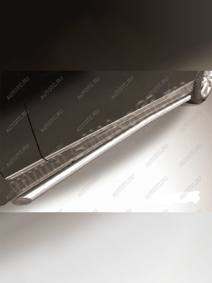 Защита порогов d42 Slitkoff  INFINITI QX56 (2010-2013) Z62 (нержавейка, торцы - срез под 45 градусов)  в Самаре Самарской области