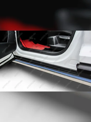 Защита порогов d76 (2WD) Slitkoff (нержавейка полированная) Haval Jolion (2020-2024) дорестайлинг