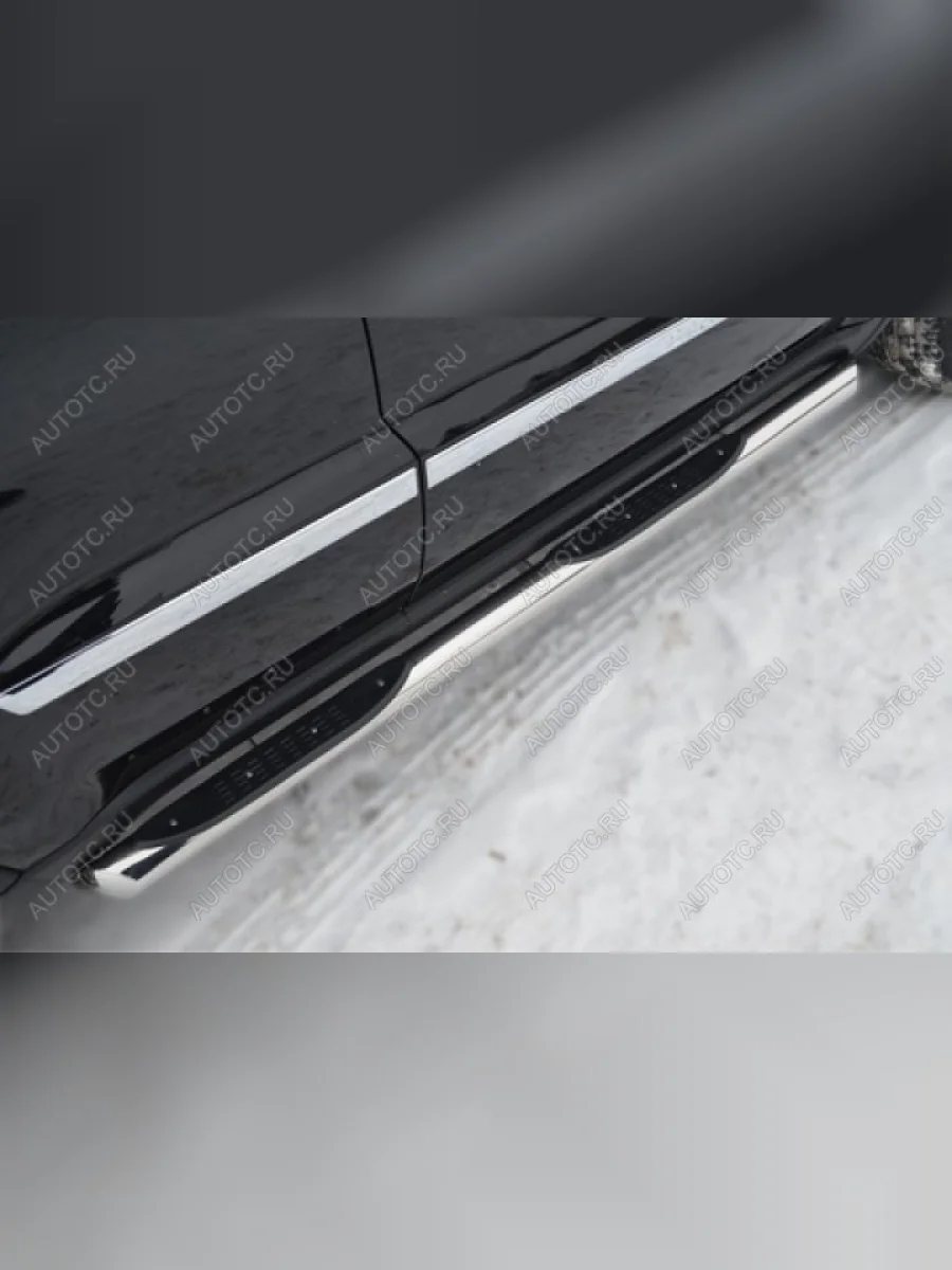 Защита порогов d76 (2WD) Slitkoff  Haval Jolion (2020-2024) (нержавейка с полимерным покрытием в цвет черный)  в Самаре Самарской области