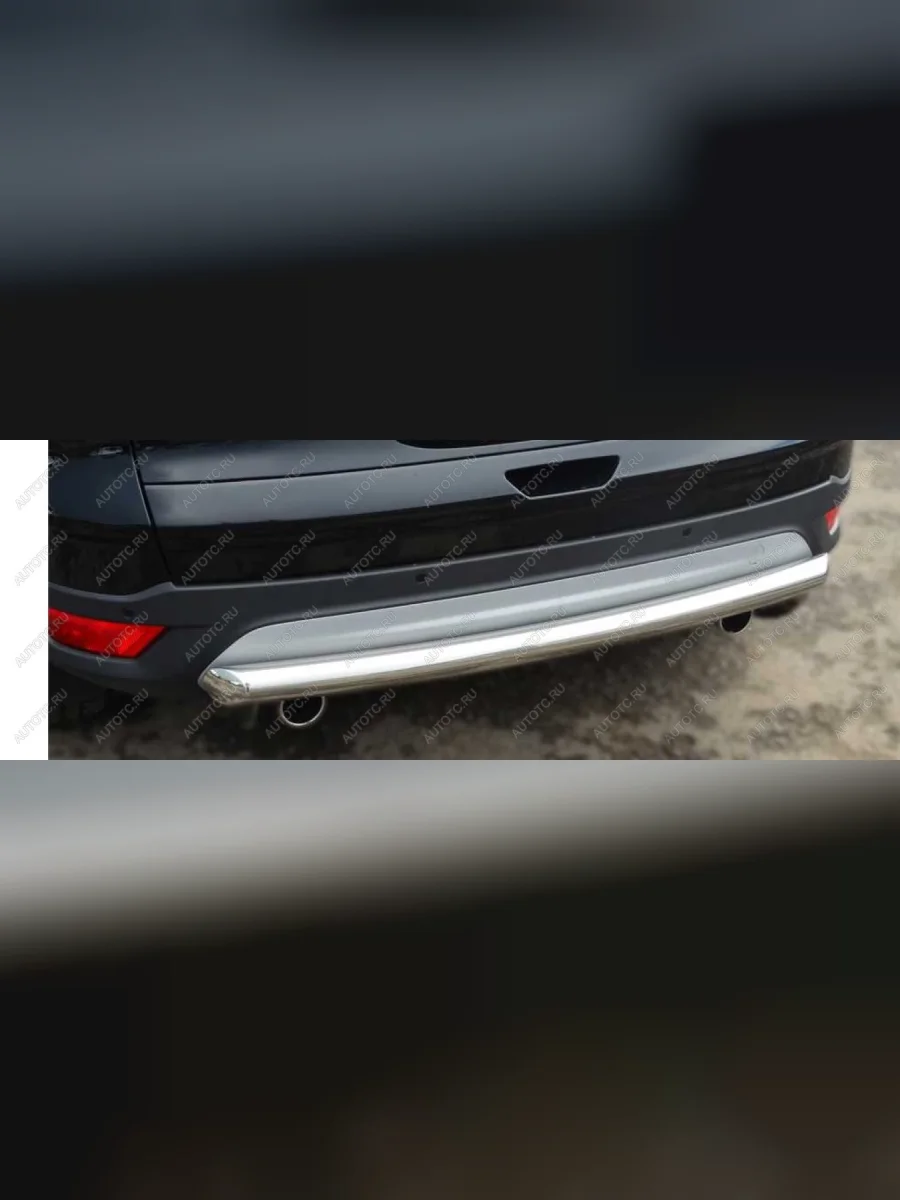 Защита заднего бампера d57 дуга Slitkoff Ford Kuga 2 рестайлинг (2016-2019) (нержавейка полированная)  в Самаре Самарской области