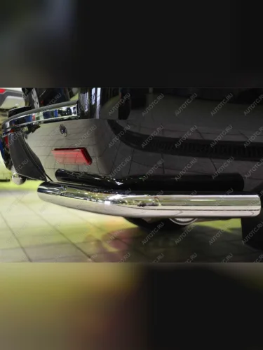 Защита заднего бампера уголки d57 (секции) Slitkoff (нержавейка полированная) Toyota Land Cruiser  200 (2015-2021) 2-ой рестайлинг