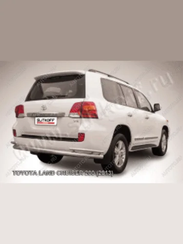 Защита заднего бампера d76+d42 двойная Slitkoff (нержавейка полированная) Toyota Land Cruiser  200 (2012-2015) 1-ый рестайлинг