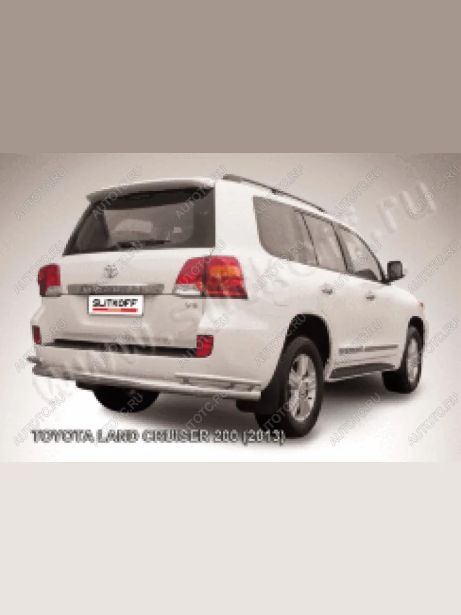Защита заднего бампера d76+d42 двойная Slitkoff Toyota Land Cruiser 200 1-ый рестайлинг (2012-2015) (нержавейка полированная)  в Самаре Самарской области