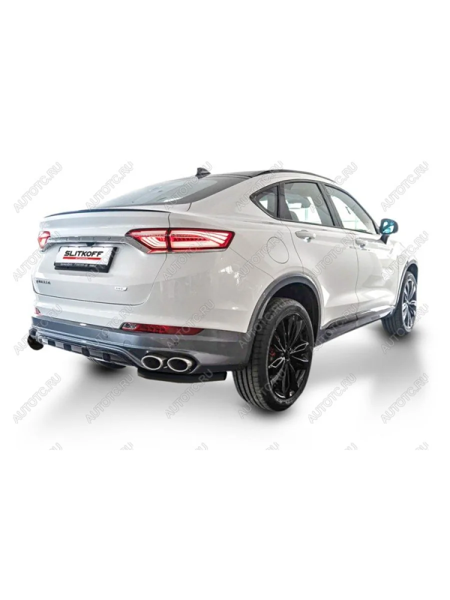 Защита заднего бампера уголки d57 Slitkoff Geely Tugella FY11,HPBA4 рестайлинг (2022-2025) ( Сталь с полимерным покрытием в цвет черный)  в Самаре Самарской области