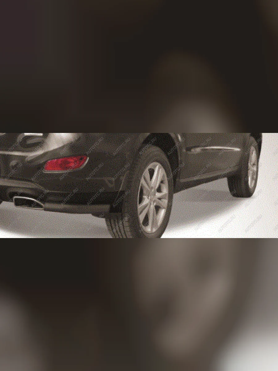 Защита заднего бампера уголки d57 Slitkoff Hyundai Tucson JM (2004-2010) (нержавейка с полимерным покрытием в цвет черный)  в Воронеже Воронежской области