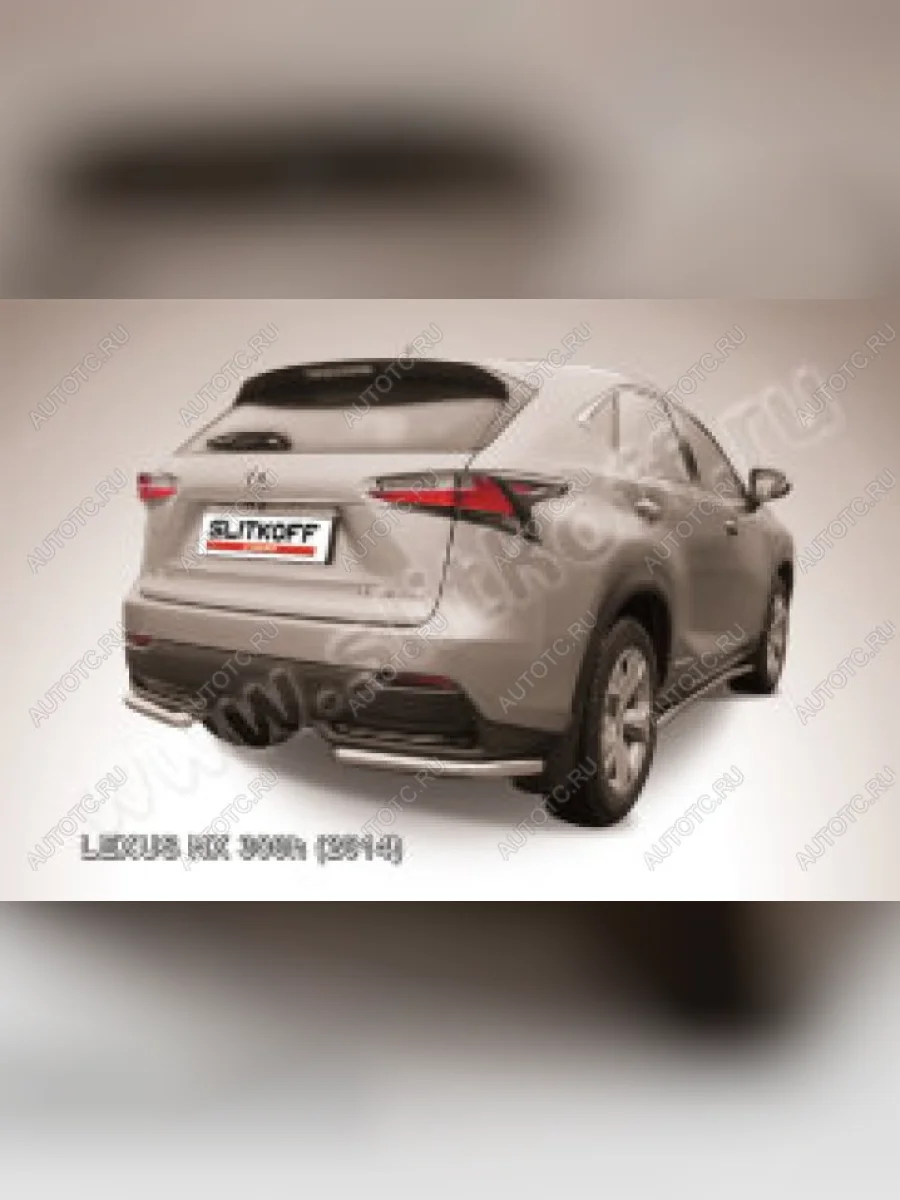 Защита заднего бампера уголки d57 Slitkoff Lexus NX300h Z10 дорестайлинг (2014-2017) (нержавейка полированная)  в Перми Пермском крае