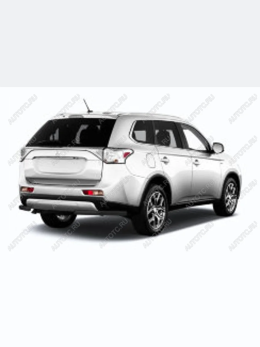 Защита заднего бампера уголки d57 Slitkoff Mitsubishi Outlander GF 2-ой рестайлинг (2015-2018) (нержавейка с полимерным покрытием в цвет черный)  в Керчи Республика Крым