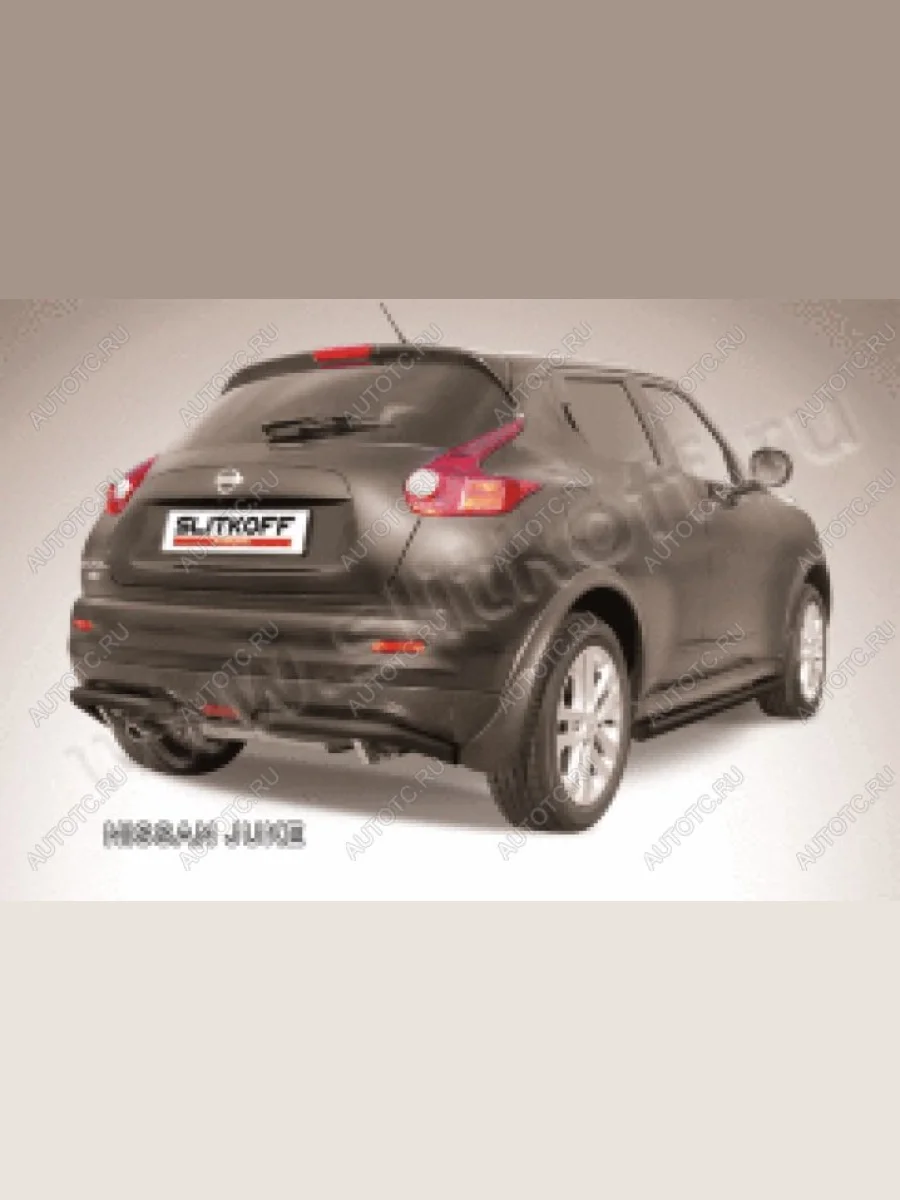 Защита заднего бампера уголки d57 (4WD) Slitkoff  Nissan Juke (2010-2014) 1 YF15 (нержавейка с полимерным покрытием в цвет черный)  в Самаре Самарской области