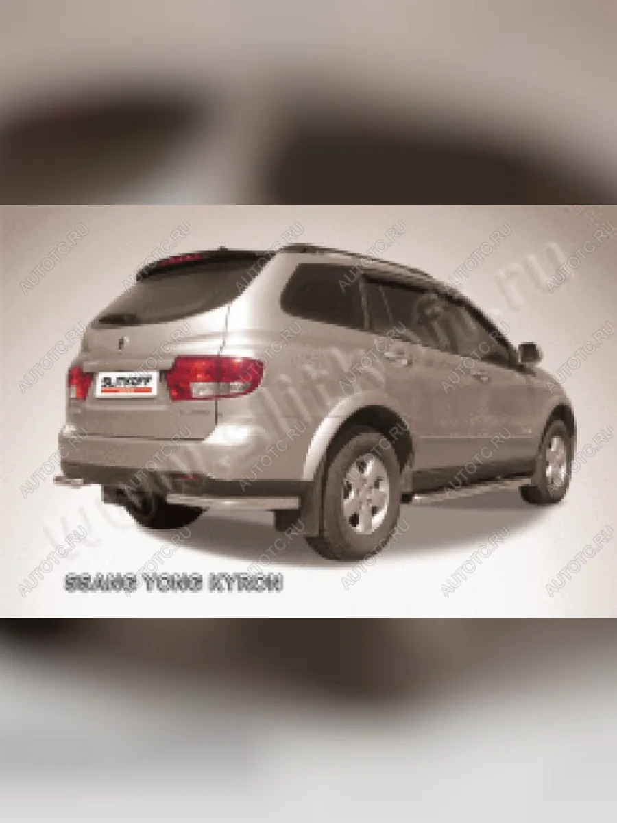 Защита заднего бампера уголки d57 Slitkoff SSANGYONG Kyron рестайлинг (2007-2016) (нержавейка полированная)  в Керчи Республика Крым