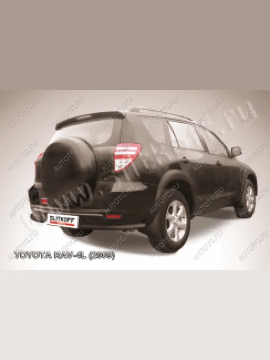 Защита заднего бампера уголки d57 Slitkoff Toyota RAV4 XA30 5 дв. удлиненный 1-ый рестайлинг (2009-2010) (нержавейка с полимерным покрытием в цвет черный)  в Керчи Республика Крым