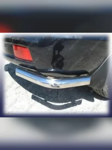 Защита заднего бампера уголки d57 Slitkoff (Сталь с полимерным покрытием в цвет серебристый) Hyundai Tucson  JM (2004-2010)