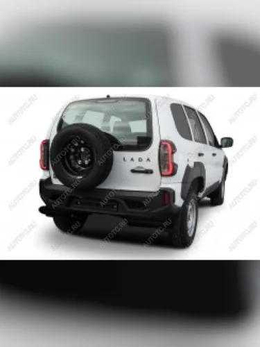 Защита заднего бампера уголки d76 Slitkoff (нержавейка с полимерным покрытием в цвет черный) Лада ВАЗ Нива Трэвел (2021-2025) (212300-80)