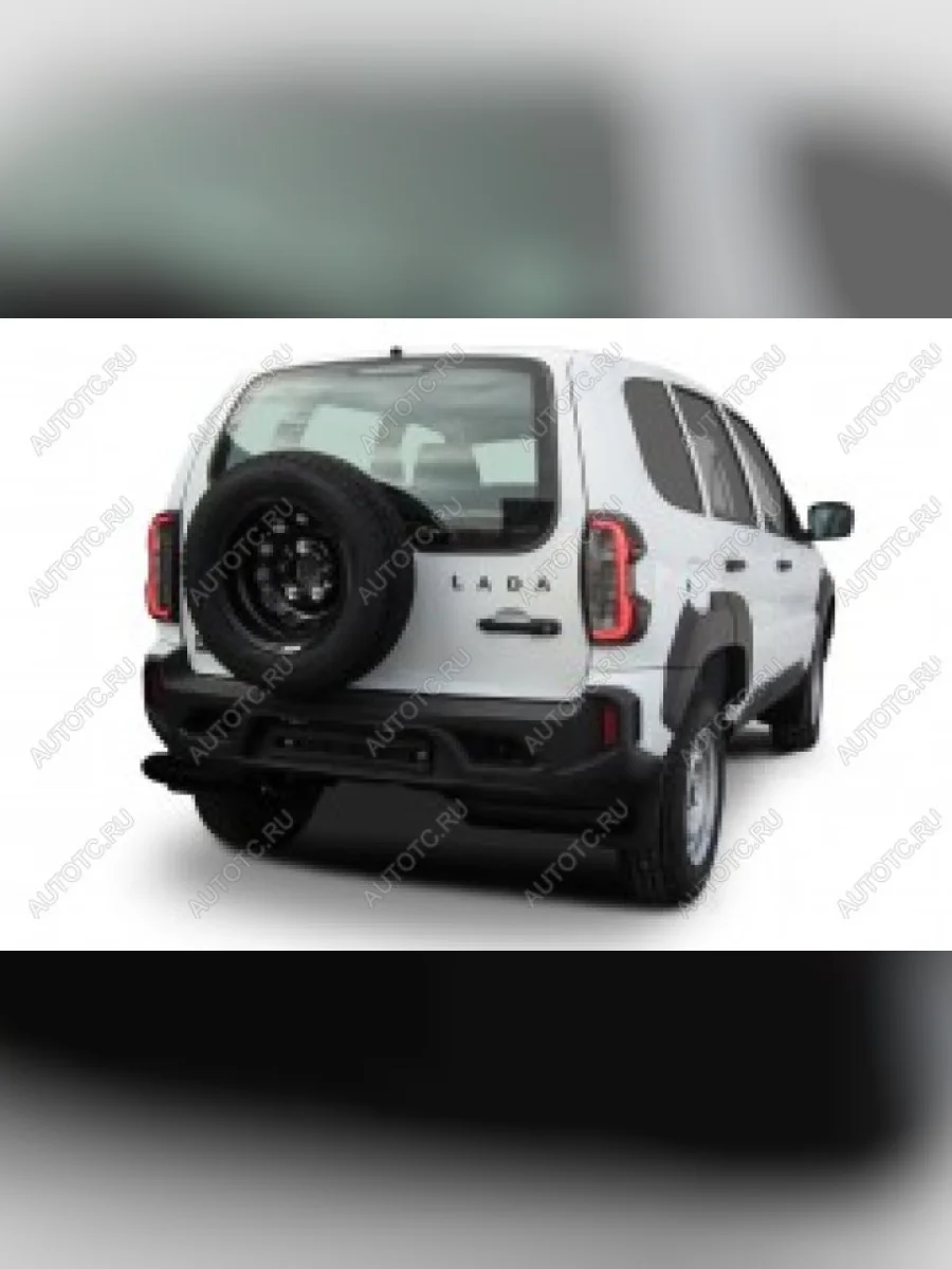 Защита заднего бампера уголки d76 Slitkoff Лада ВАЗ Нива Трэвел (212300-80) (2021-2025) (нержавейка с полимерным покрытием в цвет черный)  в Самаре Самарской области