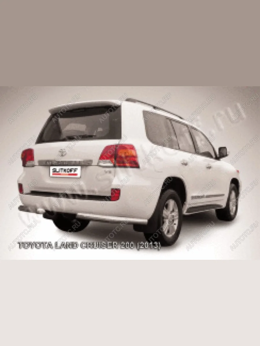 Защита заднего бампера уголки d76 Slitkoff Toyota Land Cruiser 200 1-ый рестайлинг (2012-2015) (нержавейка полированная)  в Самаре Самарской области
