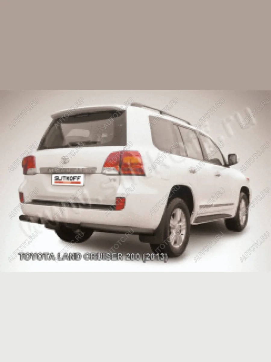 Защита заднего бампера уголки d76 Slitkoff Toyota Land Cruiser 200 1-ый рестайлинг (2012-2015) (нержавейка с полимерным покрытием в цвет черный)  в Самаре Самарской области